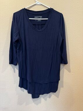 Latched Mama Navy Layered Nursing Tunic Tee
